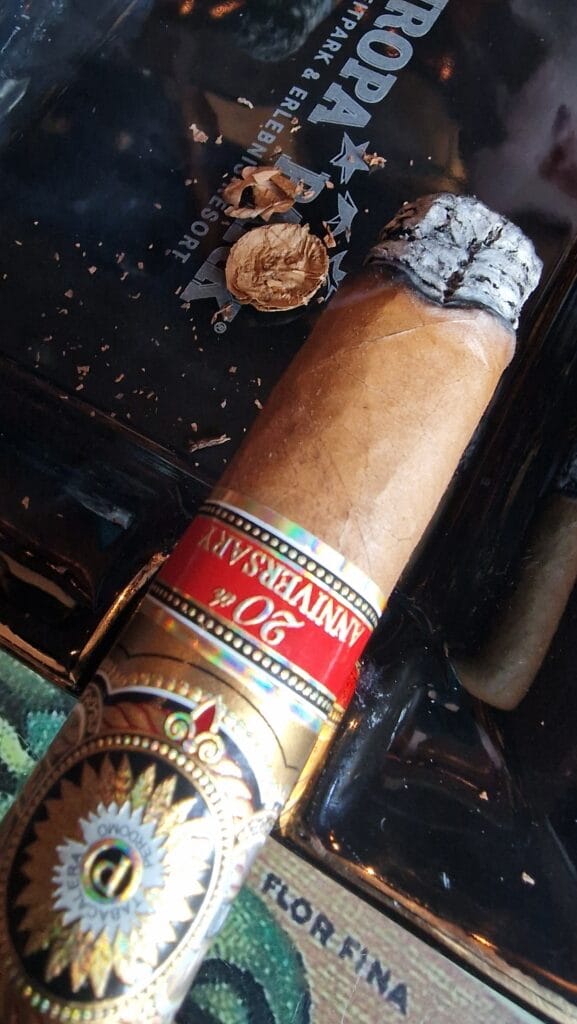 PERDOMO 20TH ANNIVERSARY CONNECTICUT ROBUSTO LIGHTED CIGAR